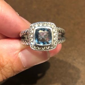 David Yurman Petite Albion Ring: Blue Topaz
